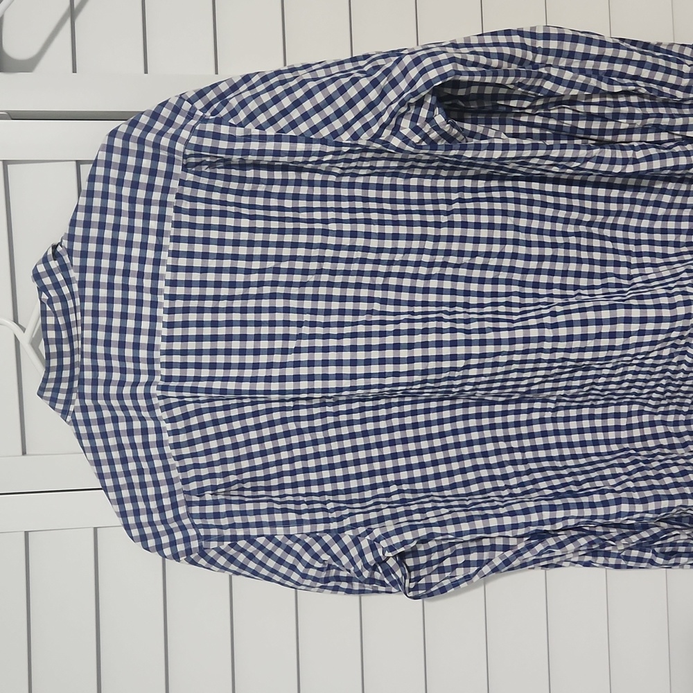 Lacoste Blue Gingham Button Down Long Sleeve Shirt - image 4